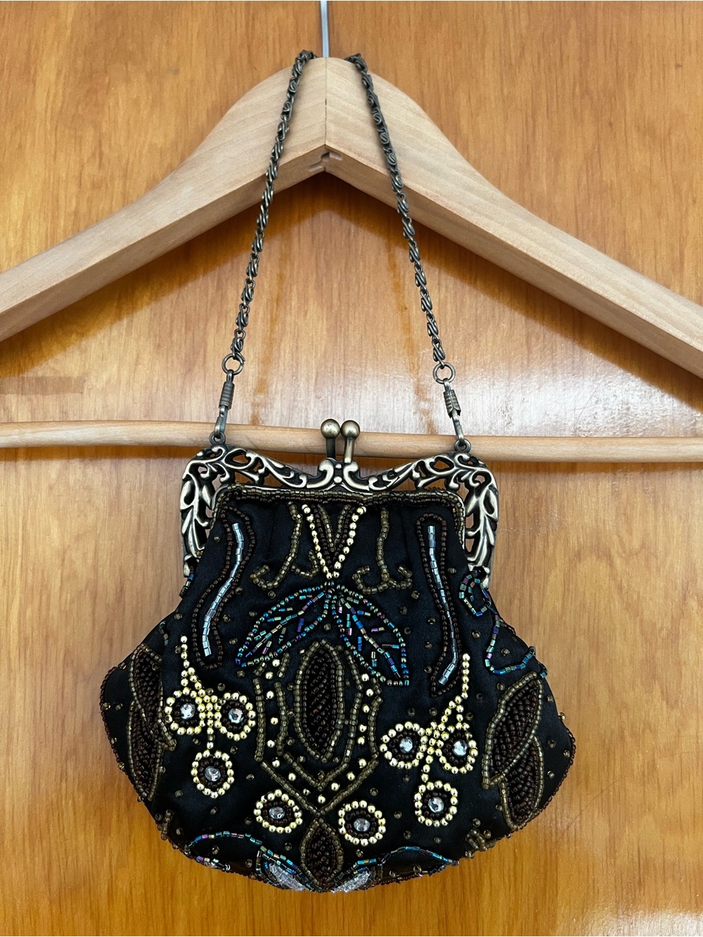 Black Beaded Clutch